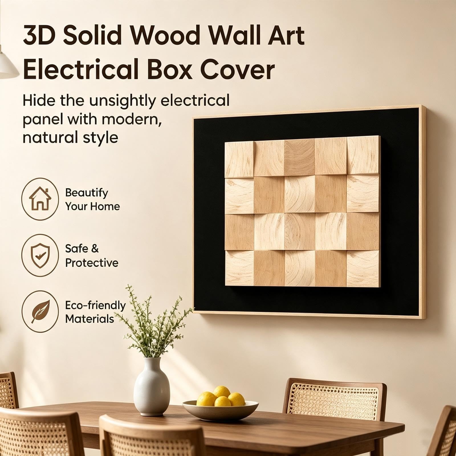 Tapa Cuadro Electrico, Decoración de Madera de Pino, Tapa Contador