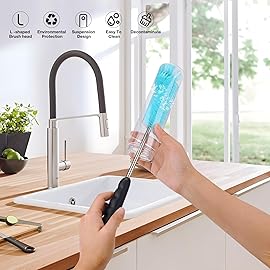 AnDocK 6 Pack Bottle Brush Cleaner Set, Long Handle Stainless Steel Water Bottle Cleaner Brush for Washing Sport Bottles, Narrow Neck Bottle, Baby Bottles, Dish, Flask, Straw, Cup Cover