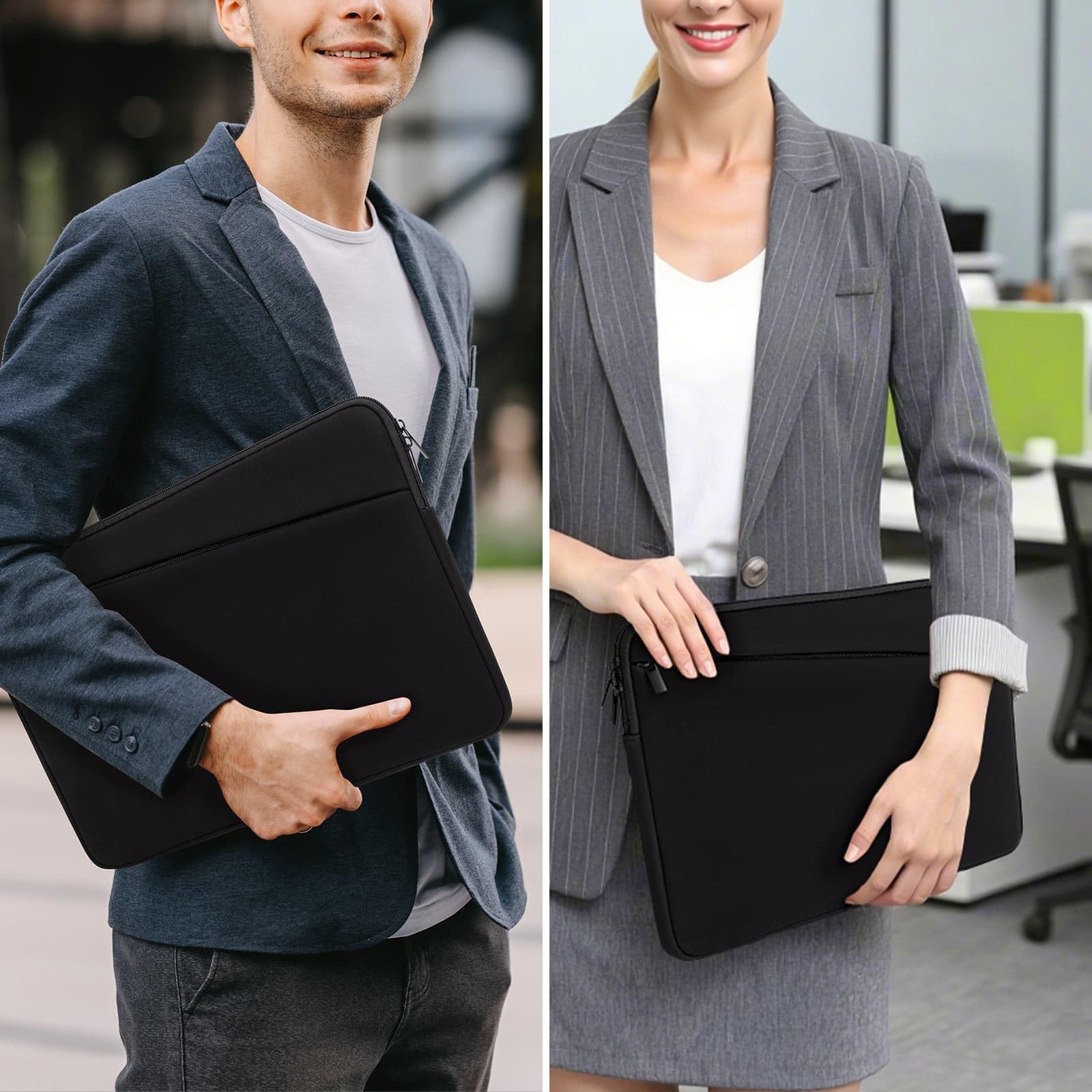 Housse pour Ordinateur Portable 15-16 Pouces Compatible MacBook ASUS HP Dell Sacoche Rembourrée