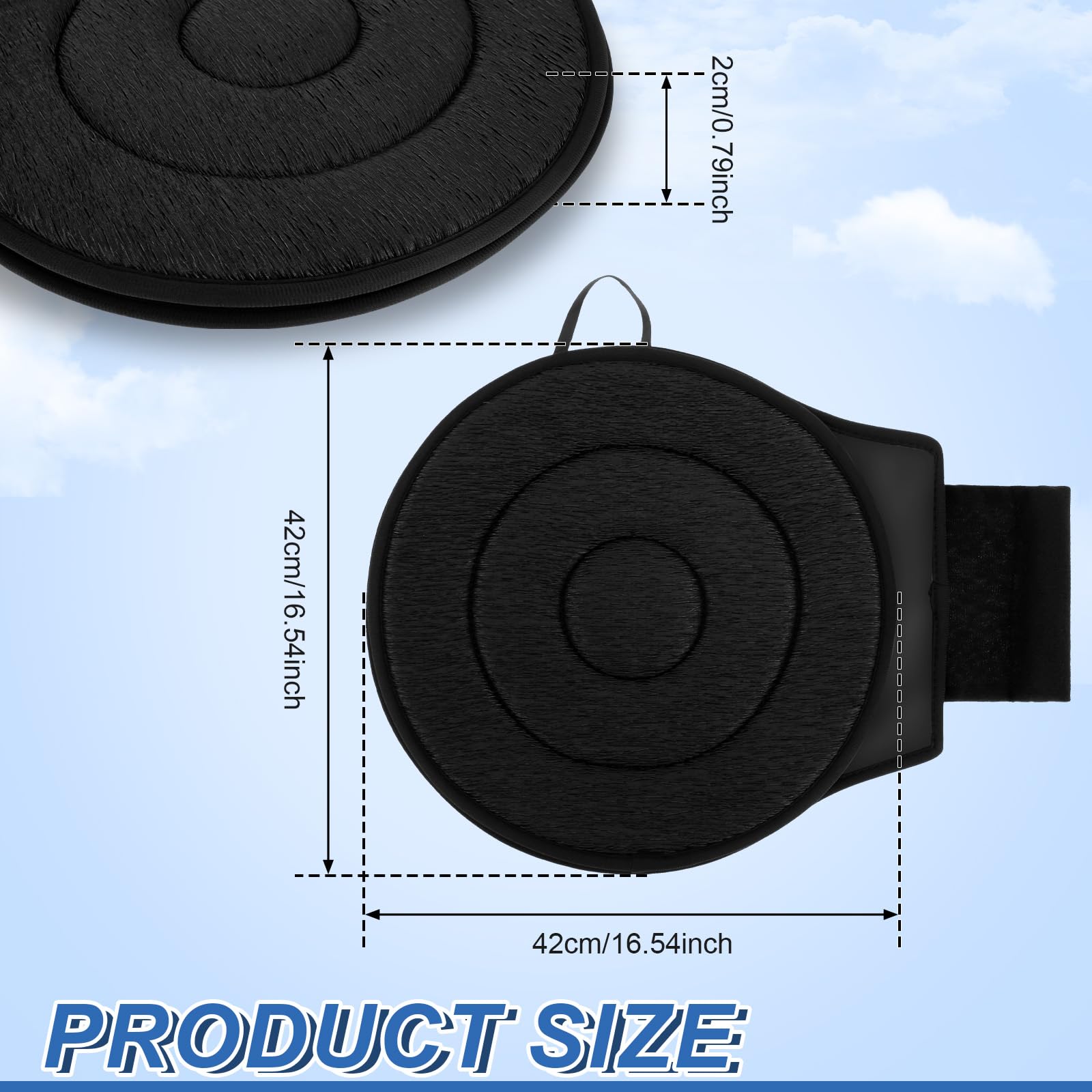 360 Rotating Seat Cushion for Car, Convenient for Entry and Exit Car Seat for Elderly, Portable Rotating Car Seat Pad, Non-Slip Auto Round Disc Rotary Chair Cushions Pad for Office Car Home (B_black)