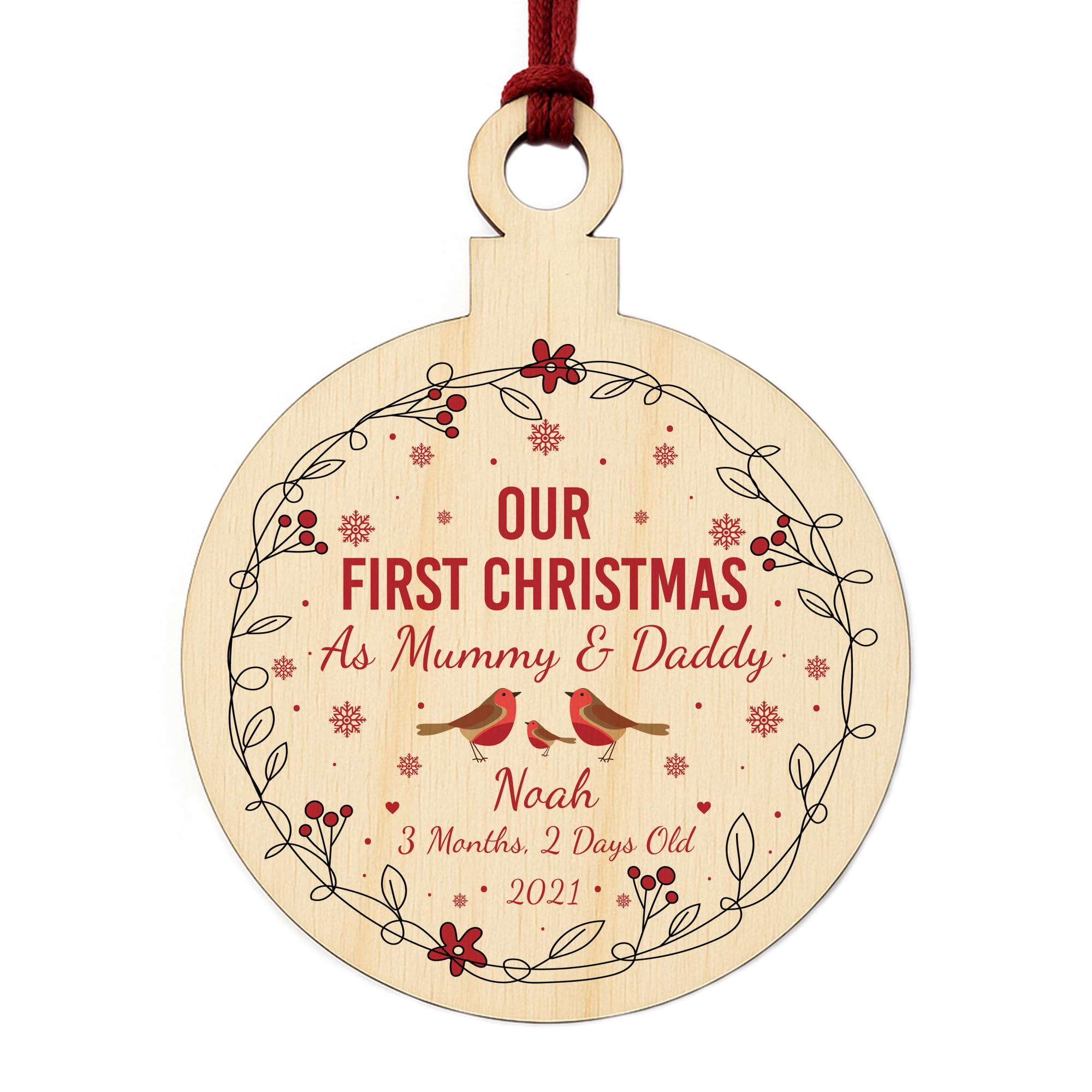 Personalised 1st Christmas As Mummy Daddy Bauble Tree Decor New Baby Gift