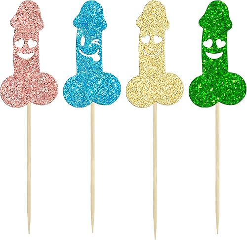 Miniatura 3 de 24 decoraciones para cupcakes para despedida de soltero con purpurina y sonrisa, decoración para tartas, bodas, compromisos, despedidas de soltera,