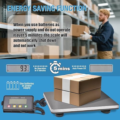 Miniatura 7 de SurmountWay - Báscula de envío grande, báscula postal digital de 440 libras / 0.35 onzas con función de tara/cuenta/apagado automático, báscula de