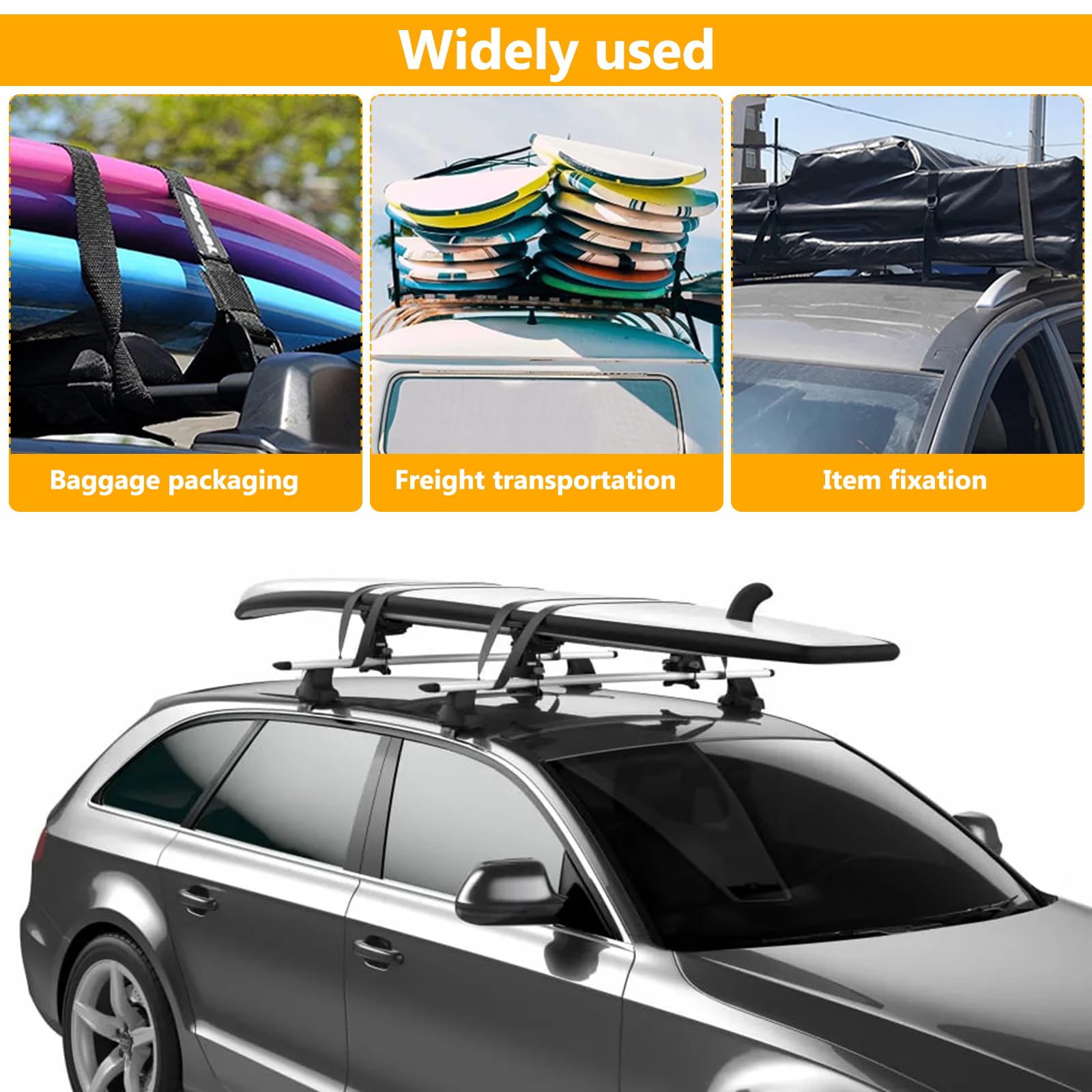 8 Pack Short Ratchet Straps,1m Adjustable Tie Down Straps with Metal Buckle, Mini Lashing Straps for Bike Rack, Motorcycle, Luggage & Cargo — view 7