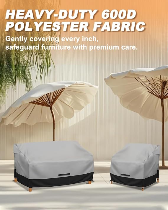 Shield Your Set With 600D Garden Furniture Covers, Keep Seating Fresh With Patio Furniture Covers Waterproof, Protect In Style Using Durable outdoor sofa cover, Size 79Wx38Dx35H