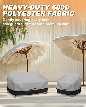 Shield Your Set With 600D Garden Furniture Covers, Keep Seating Fresh With Patio Furniture Covers Waterproof, Protect In Style Using Durable outdoor sofa cover, Size 79Wx38Dx35H