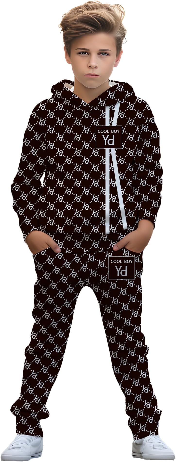 boys' clothing sets, 2-Piece Hoodie & Pants Outfits for Boys Size 4-14 | Lightweight Non-Fleece Fall & Spring Clothing Sets