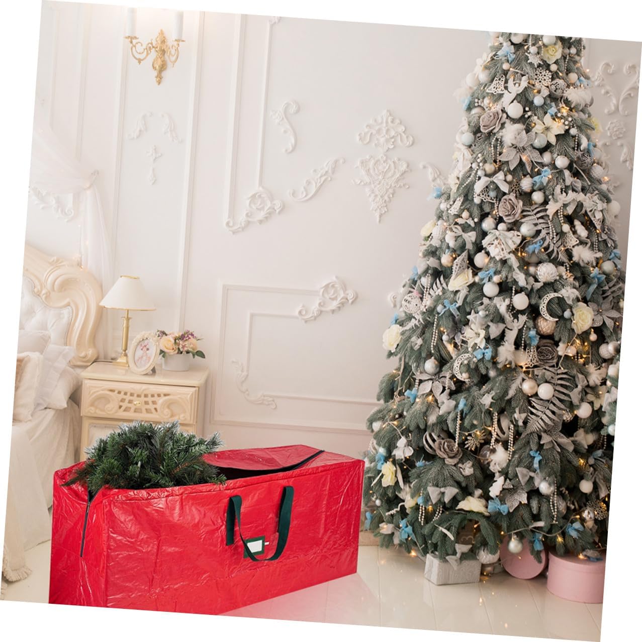 BESPORTBLE Waterproof Large Christmas Tree Storage Bag with Handles Zippered Dustproof Organizer 165x38x76cm for Holiday Decoration Storage