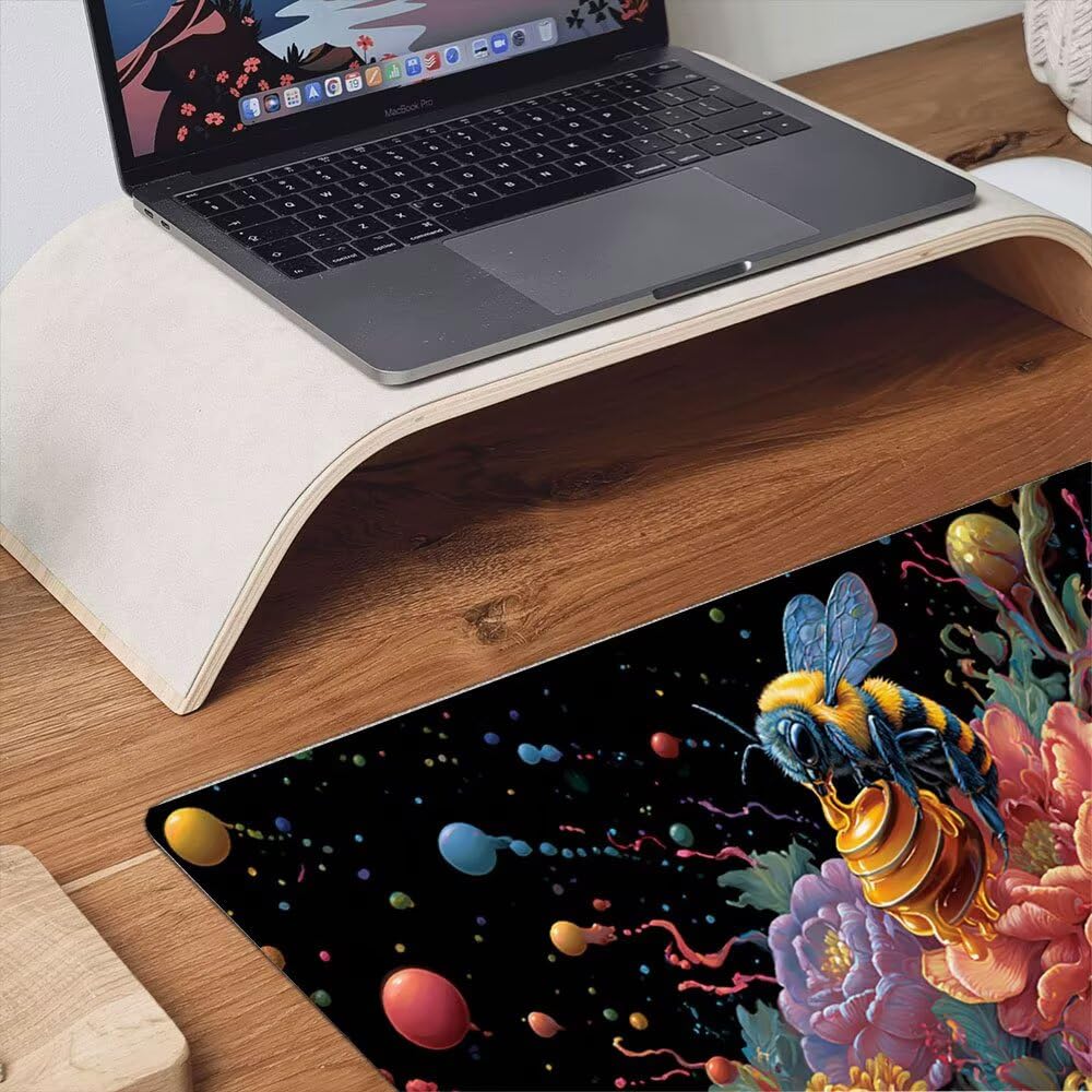Podkładka pod mysz dla graczy, 1600x800mm XXL podkładka pod mysz do gier duża, zmywalna klawiatura biurowa mata antypoślizgowa gumowa wodoodporna zszyte krawędzie, gracz komputer PC, kwiaty dla