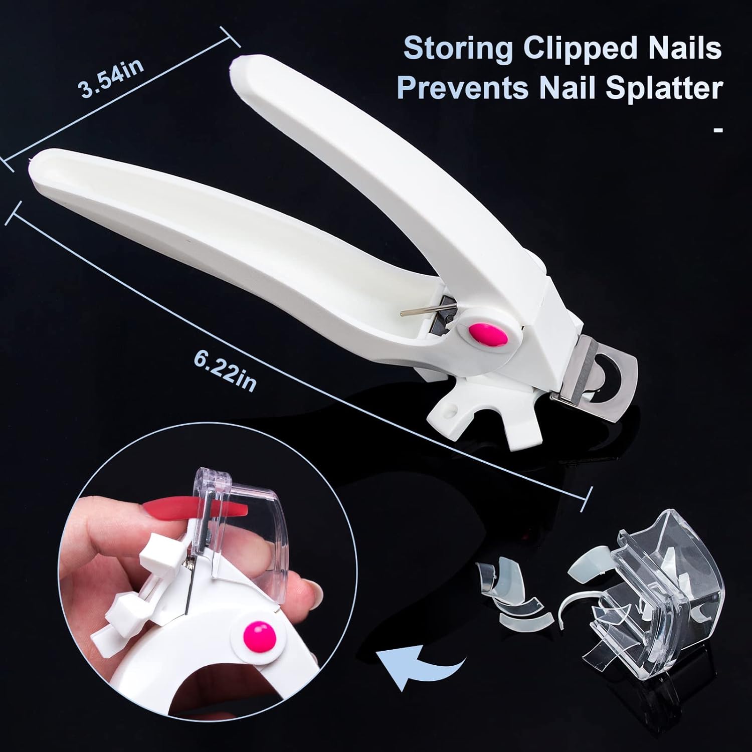 AORAEM Nail Clippers for Acrylic Nails,White French Fake Nail Tip Cutter False Nail Trimmer for Salon Home Nail Art (White) : Beauty & Personal Care