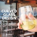 Final Touch Conundrum White Wine Glasses - Set of 4 Stemless Handcrafted Glasses - 9 oz Capacity - Sleek Curves for Comfortable Tasting - Dishwasher Safe (GG5008)