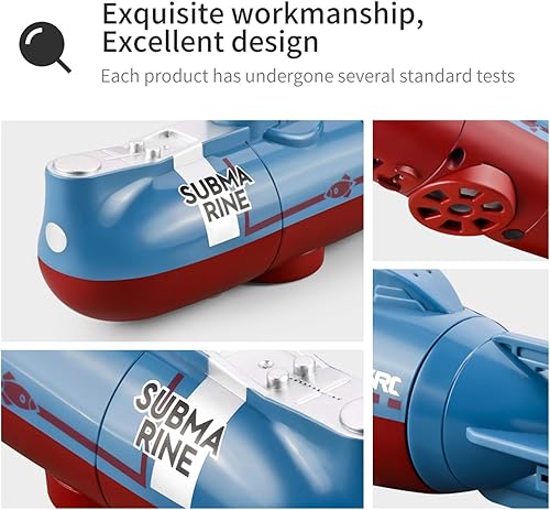 Miniatura 6 de GoolRC Mini submarino RC para niños, LSRC-SMI barco de control remoto impermeable juguete de buceo para niños y niñas (blanco)