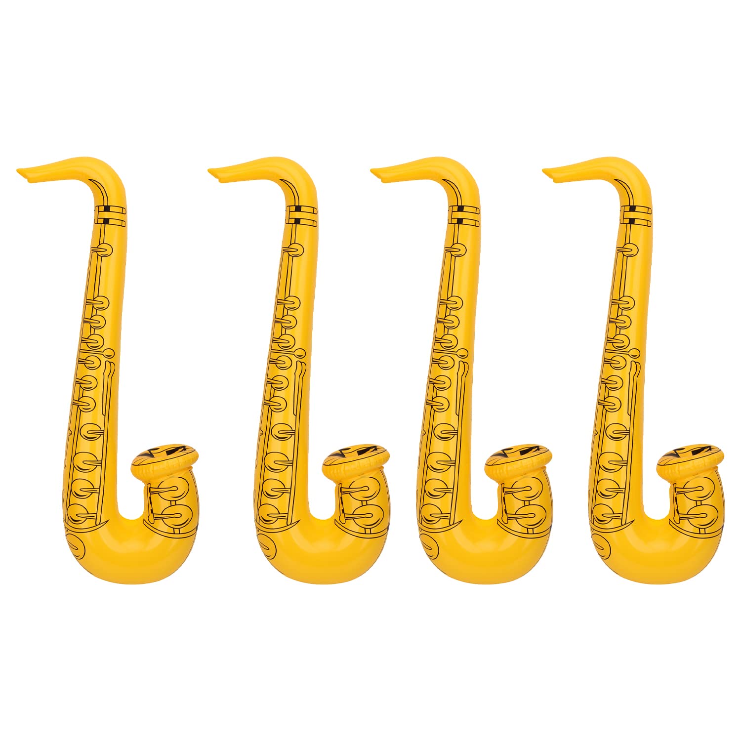 Trimming Shop Inflatable Saxophone Balloon 4pcs, Yellow