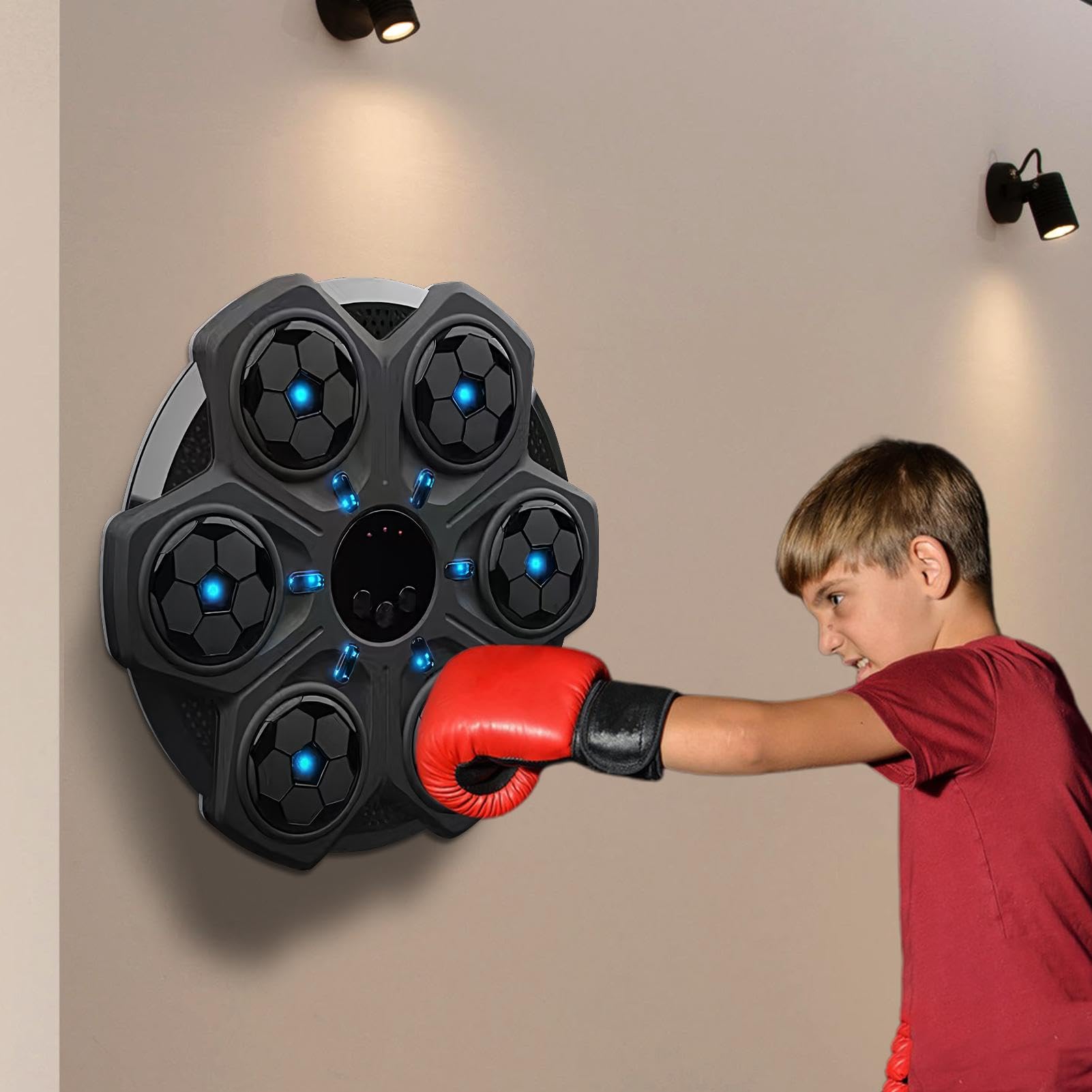 Macchina Per Allenamento Del Boxe A Parete - Boxe Musicale, Parete Di Gioco Di Boxe | Macchina Di Allenamento Musicale Interattiva, Tappetino Da Boxe A Parete Attrezzature Per L'Allenamento Per