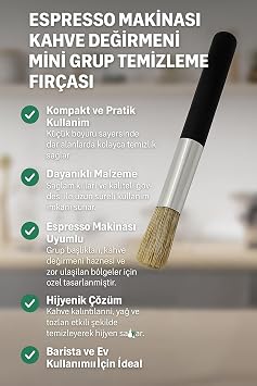 Espresso Makinası Kahve Değirmeni Mini Grup Temizleme Fırçası cin467