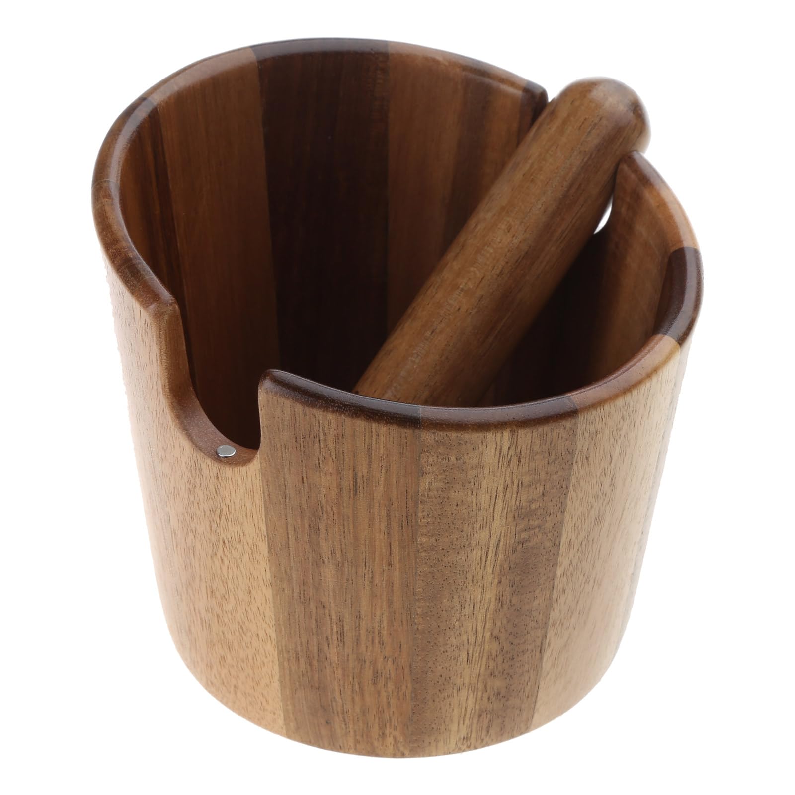 Tsophreniq Powder Box Wood Espresso Grounds Bucket Retro Cafe Counter Waste Box Tool Accessory Coffee Grounds Disposal Container for Espresso Machine Wooden-coffee Bin Collector Tools