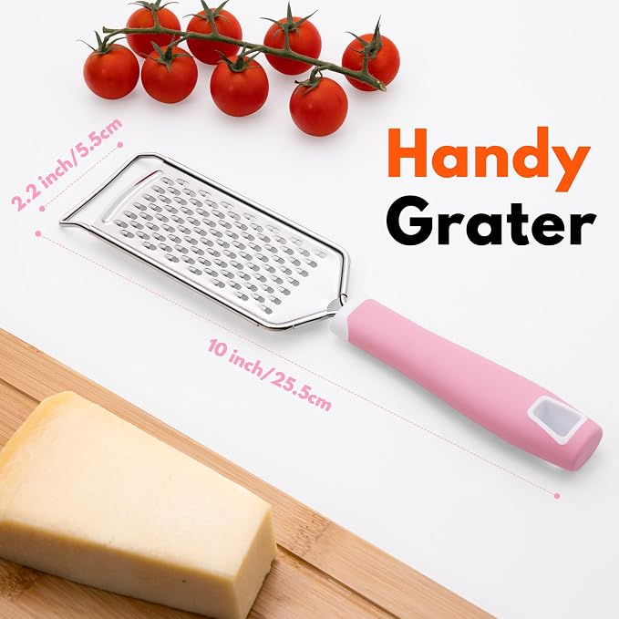 Rallador manual de acero inoxidable con mango rosa miniatura 2