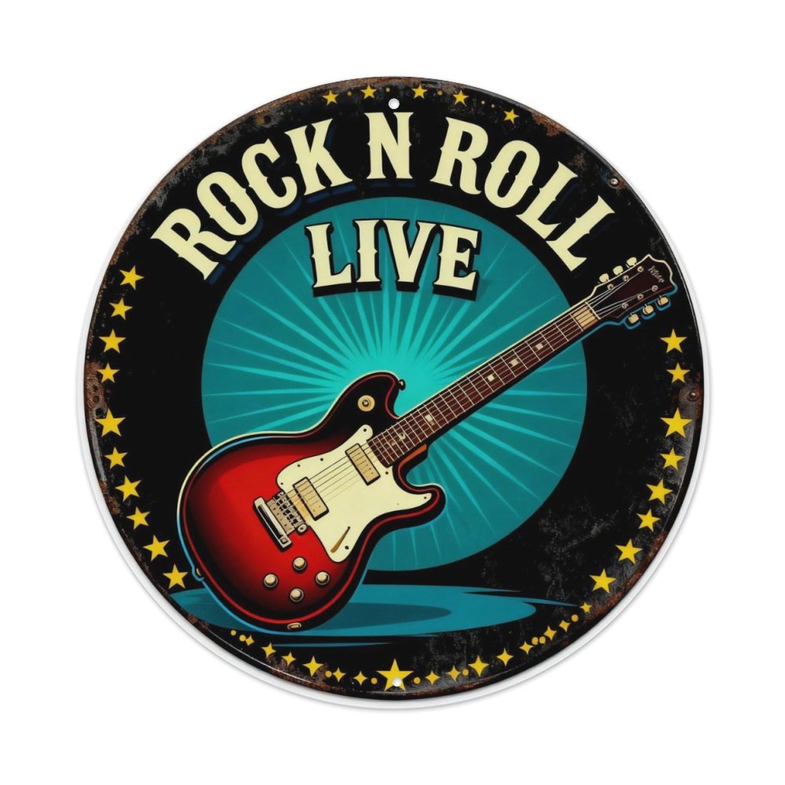 Retro Rock N Roll Tin Sign Metal Tin Sign Plaque