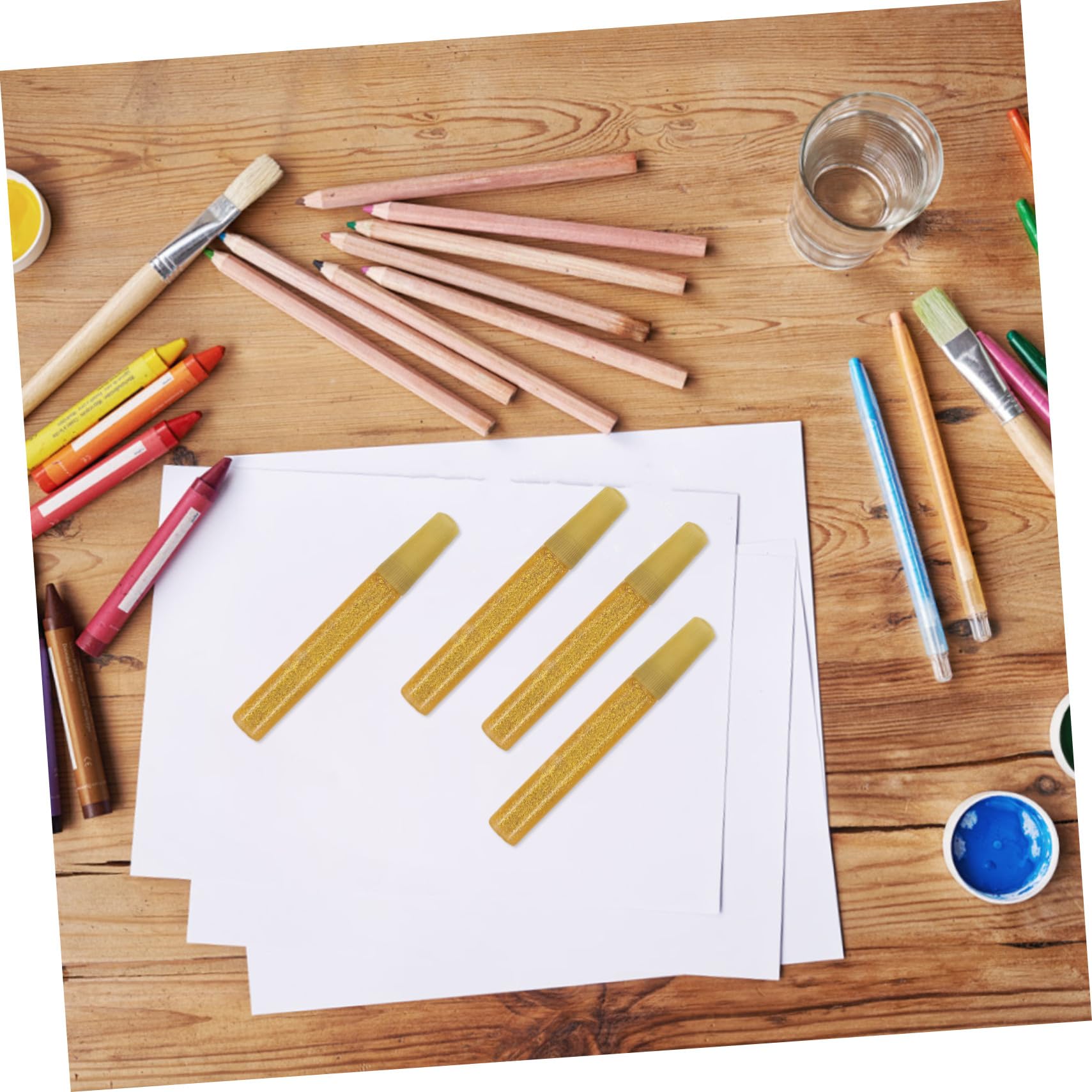 Gold Glitzer Klebestifte 50 Stück für Kinder zum Schreiben und Kleben
