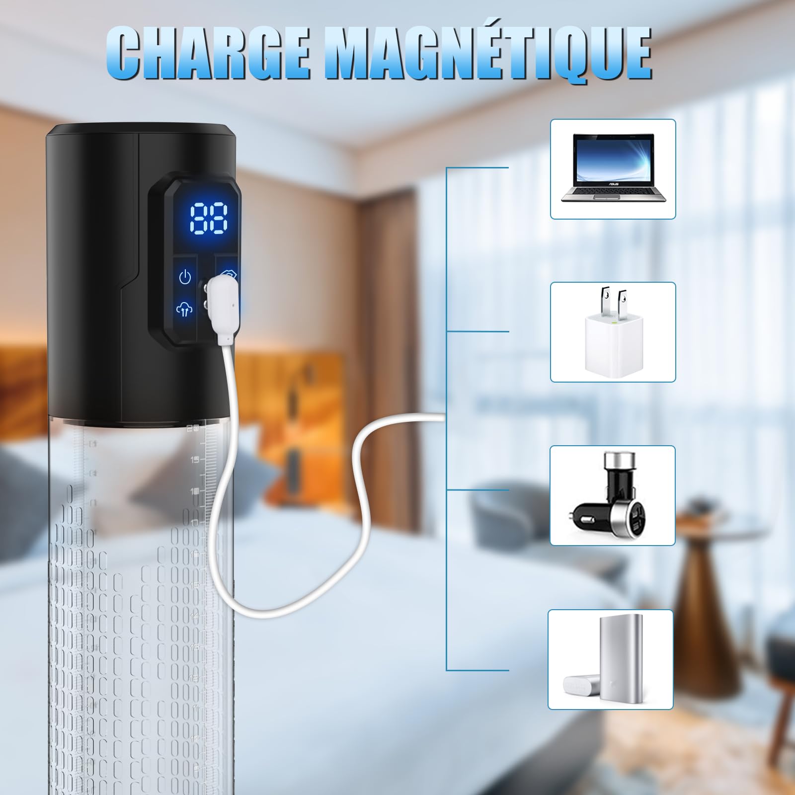 Pompe à Pénis Sex Toys Homme Masturbeuse - Jouets Sexuels pour la Masturbation Masculine，Sextoy Pompe à Vide Extender avec 4 Modes D'aspiration, Jouet Adulte avec Anneau de Bite et Vagin Réaliste