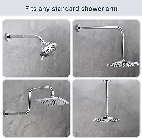 Miniatura 3 de BRIGHT SHOWERS Extensor de brazo de ducha para lluvia y cabezal de ducha de mano, brazo de extensión de cabezal de ducha de 6 pulgadas, extensión de