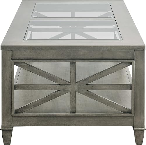 Miniatura 26 de Mesa auxiliar de granja para sala de estar, muebles cuadrados de madera maciza, mesas auxiliares grandes con silla de almacenamiento, mesa de centro