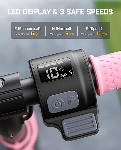 Miniatura 3 de C9 Apex Electric Scooter for Kids Ages 8-12, Bluetooth Music Speaker, Colorful Rainbow Lights, 5810MPH, 5 Miles Range, Adjustable Height, Foldable,