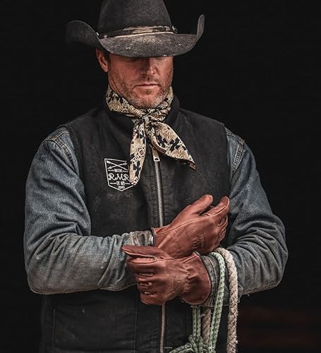 Miniatura 4 de Bear Knuckles  Work Gloves  Brown Leather Cowhide Medium Duty  Pre-Curved Finger Design  D451