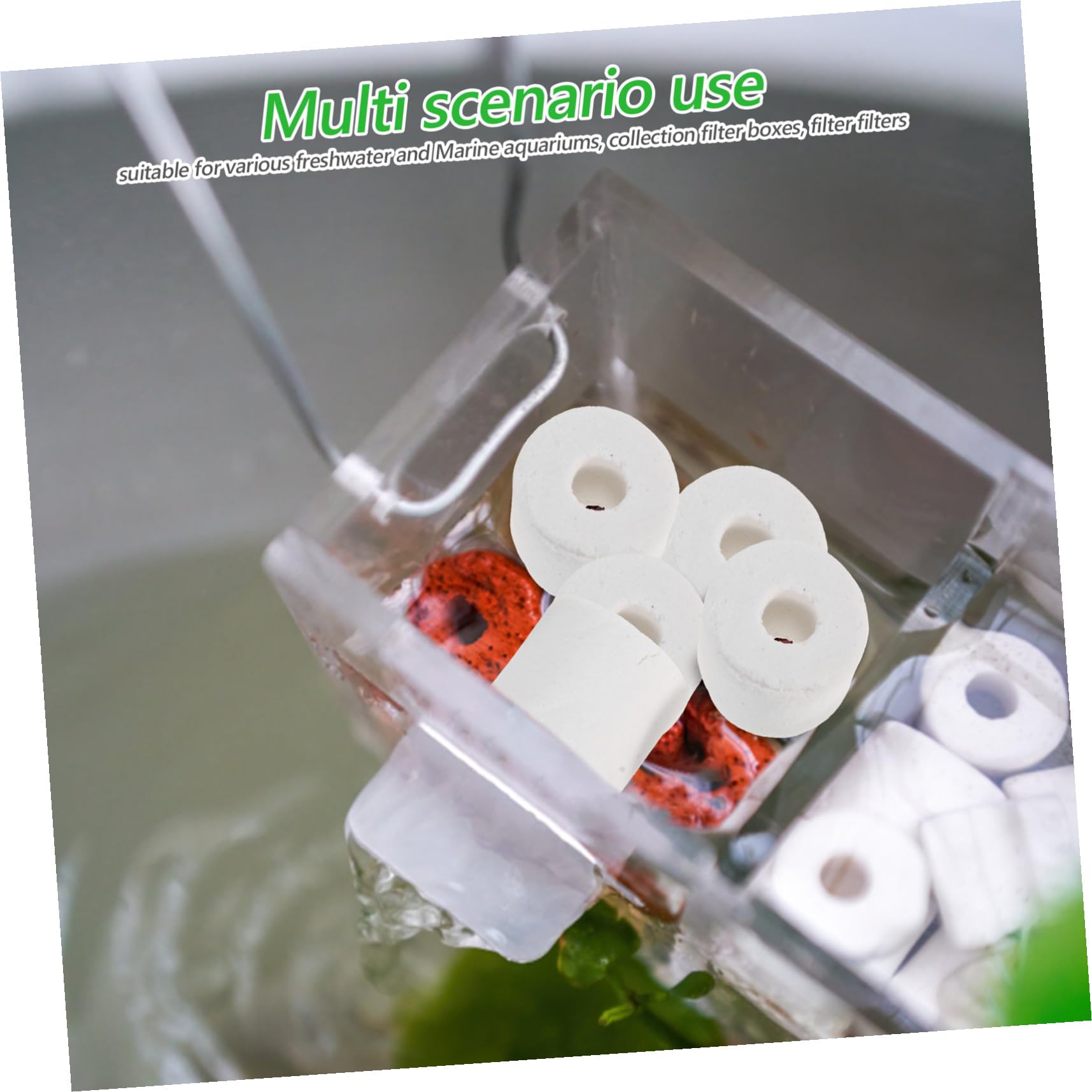 Yardwe Filtro Biológico de Anillos Cerámicos para Acuario y Estanque de Filtrante Duradero para Tanque de Tortugas y Sumidero Mejora Filtración Biológica y Fácil Mantenimiento