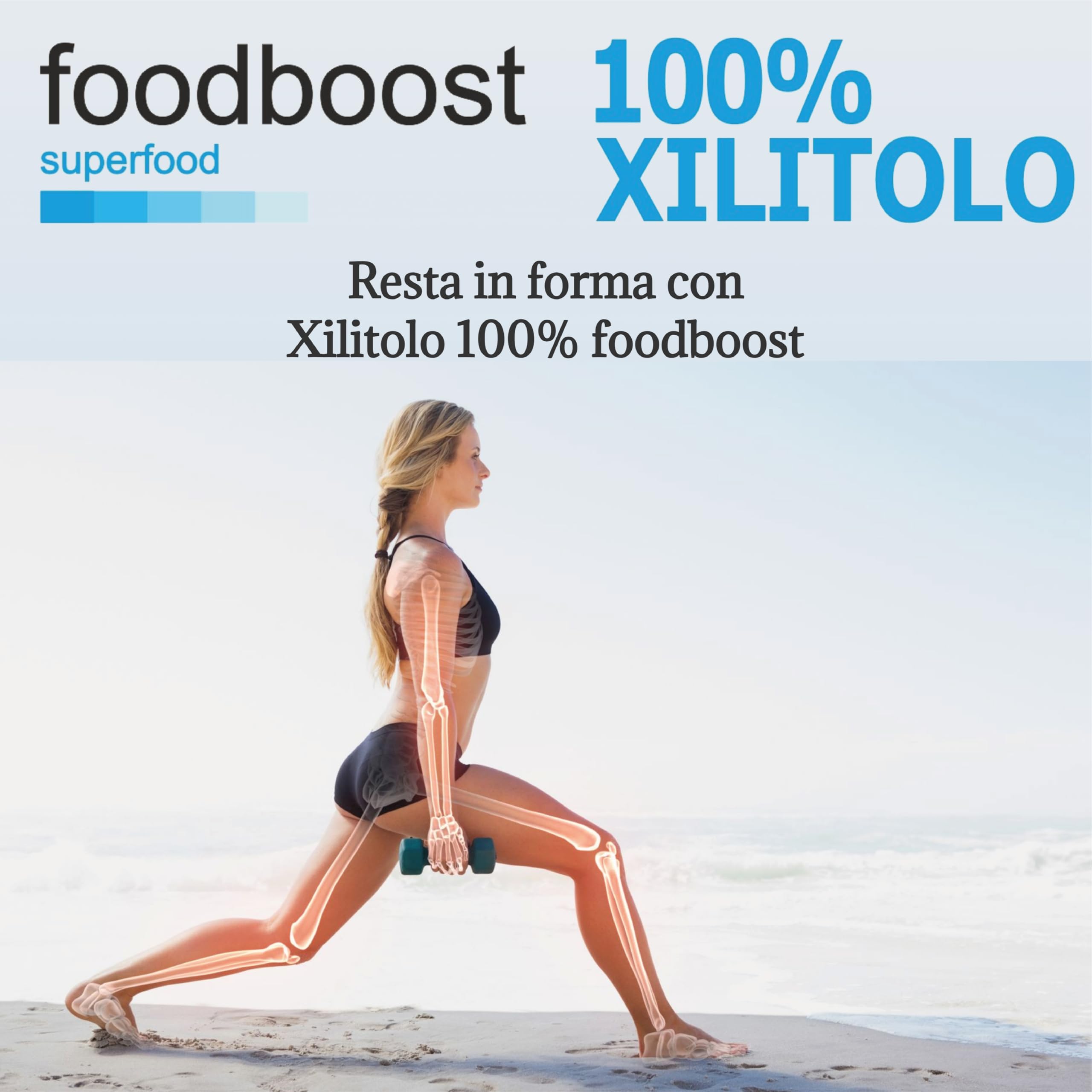 Xilitolo Finlandese 2Kg foodboost - 100% Naturale estratto da Betulla - stesso potere dolcificante dello zucchero - adatto diete ipocaloriche o bilanciate - contro la carie - 100% Europeo