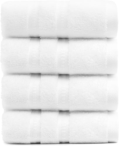 Miniatura 1 de Simple&Opulence Juego de 4 toallas de mano 100% algodón de alta calidad, 16 x 28 pulgadas, ultra suaves y altamente absorbentes, 22.16 ozm, toallas