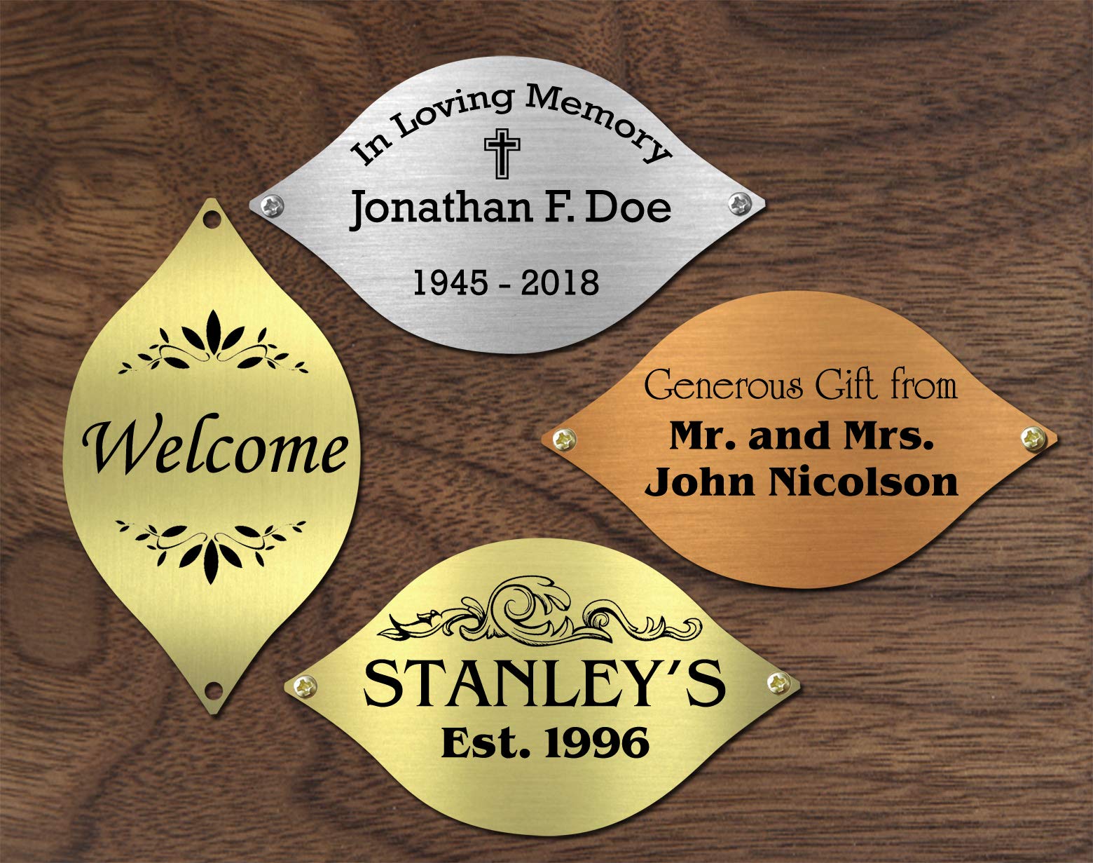 Amazon.com: EnMEngraving: Unique Shape Name Plates