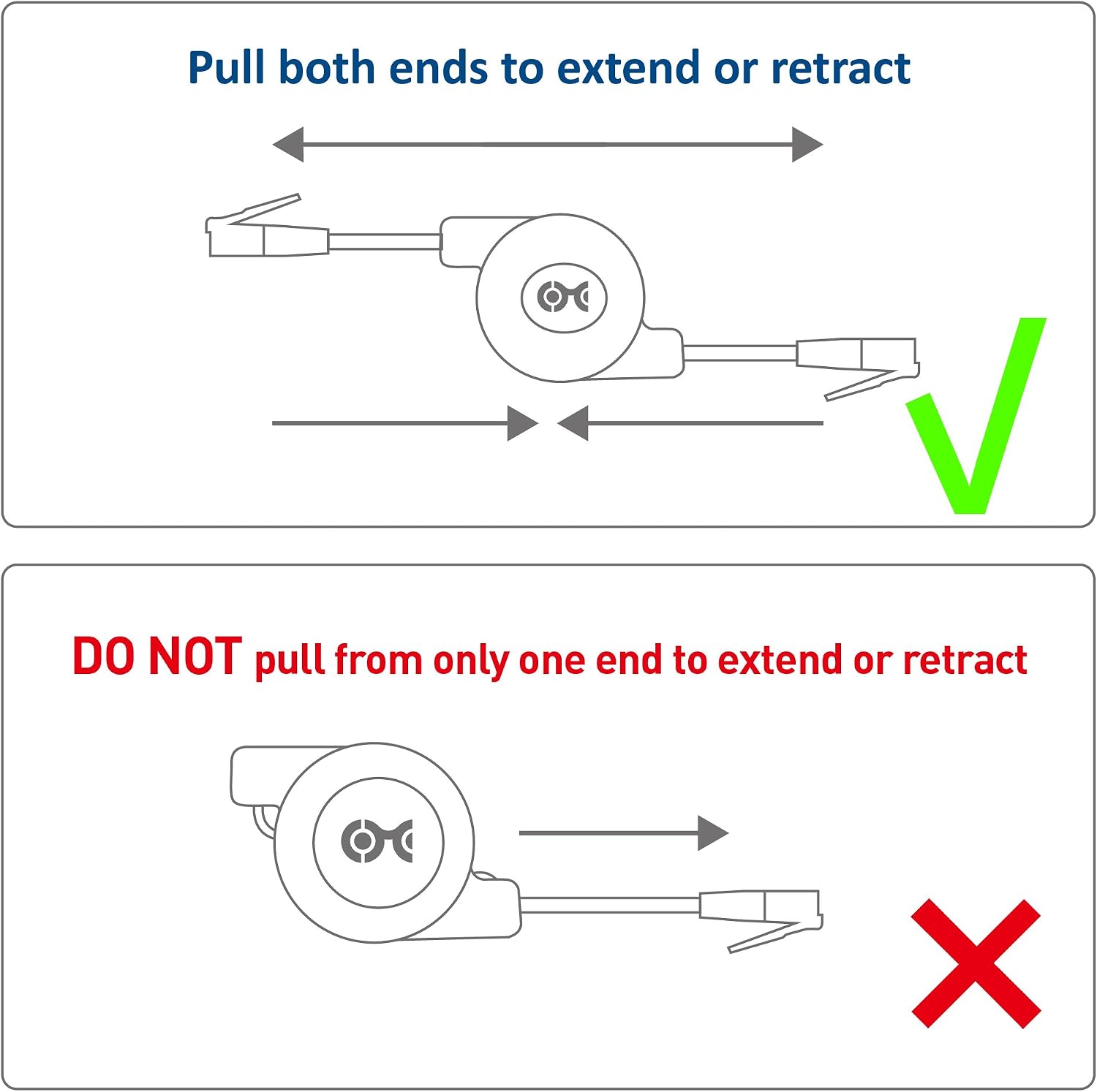 Cable Matters 2-Pack Retractable Ethernet Cable (Retractable Cat5e Cable, Cat 5e Cable) Supporting 10/100/1000 Mbps Gigabit Ethernet