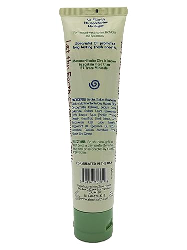 Miniatura 2 de Zion Salud Claybrite natural pasta dental, natural Menta, 4 onzas
