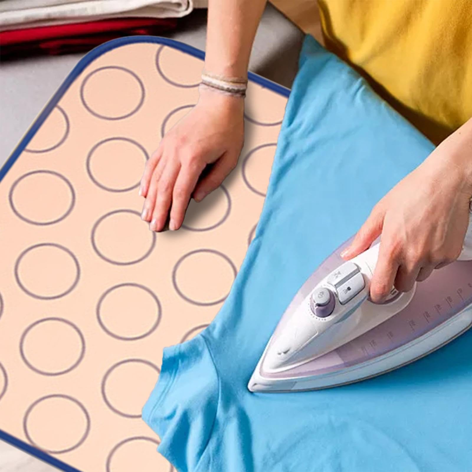Bügelmatte für Tischplatten mit Wärmeisolierendem Netz, Rutschfester Bügelhandschuh für Flache Oberflächen, Bügelunterlage für Bett Und Arbeitsplatte, 62cmx120cm