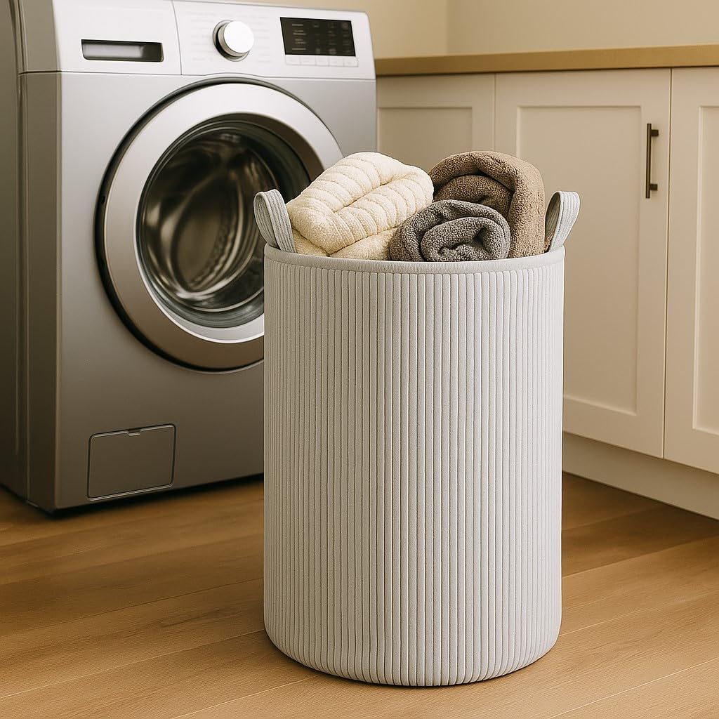 PUTSKA Laundry Basket, Blanket Basket for organising Décor and Toys, Clothes Hamper, Perfect for Baby and Kids Room Nursery