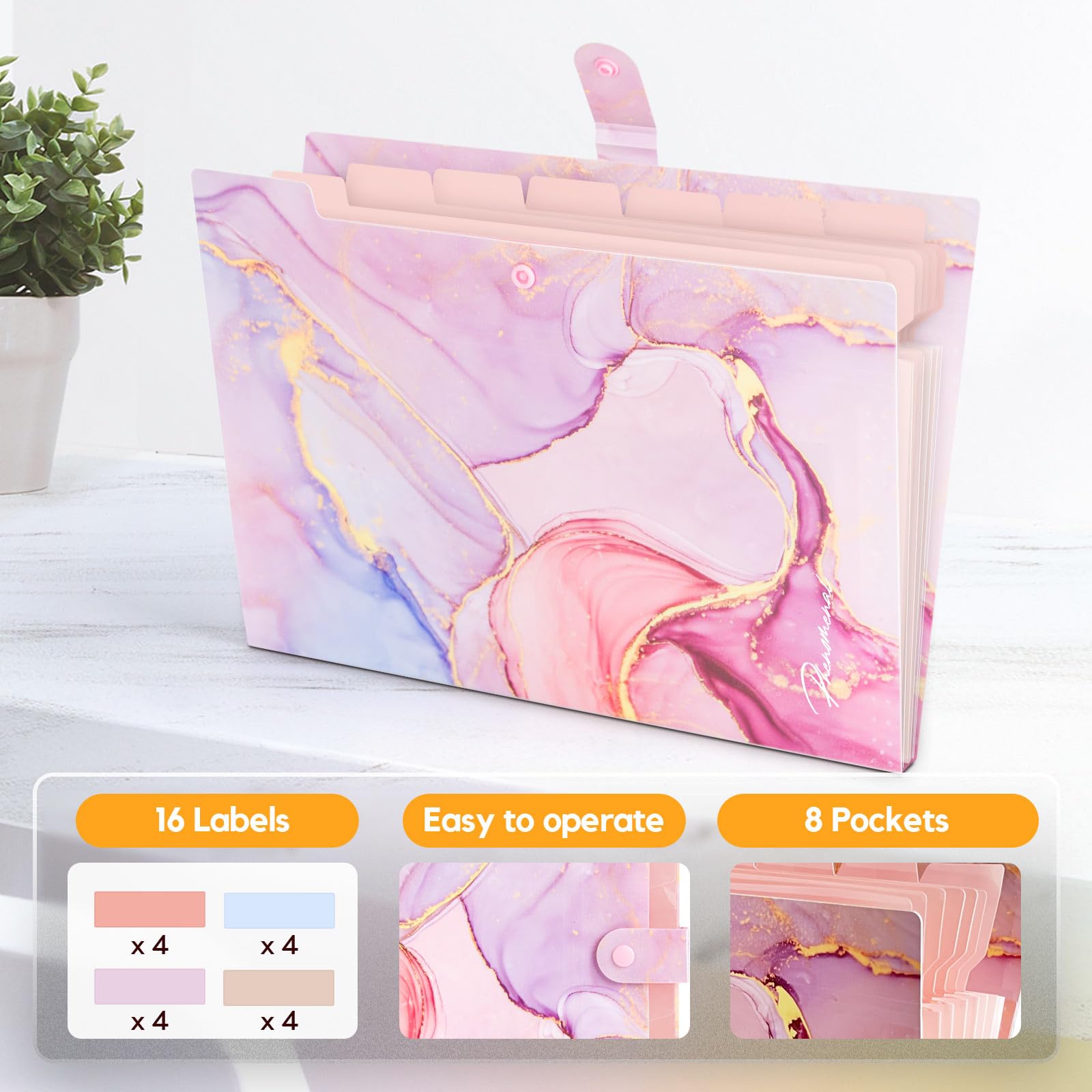 Carpeta expansible, carpetas para organizador de documentos importantes, organizador de archivos de acordeón, carpetas estéticas para estudiantes escolares, carpeta de archivos de 8 bolsillos para