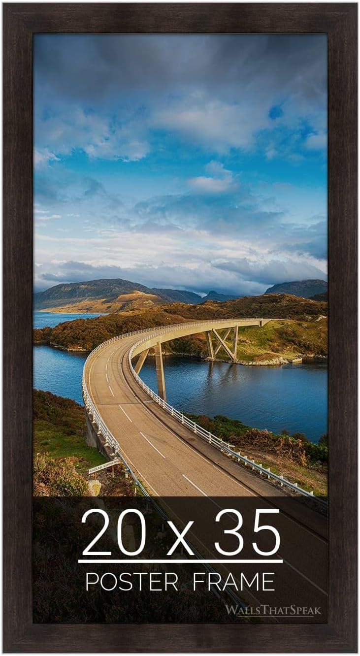 wallsthatspeak 20x35 Espresso Brown Picture Frame for Puzzles Posters Photos or Artwork