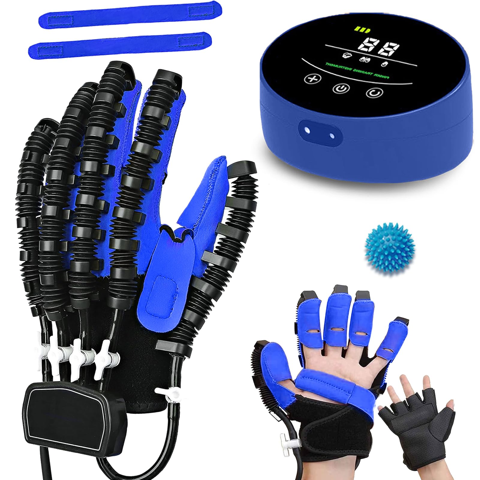 Guantes Robót de Rehabilitacion Mano, Aparato de Rehab de Manos para HemipléJicos Artrosis, Dispositivo de Entrenamiento de Rehabilitación de Dedos B Left L
