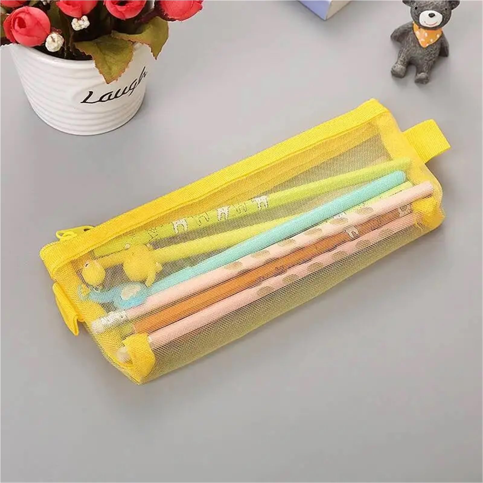 bolsas Ziploc reutilizables, Paquete multicolor de 20x10,7 cm 20 útiles escolares lápiz y bolígrafo(Pink)