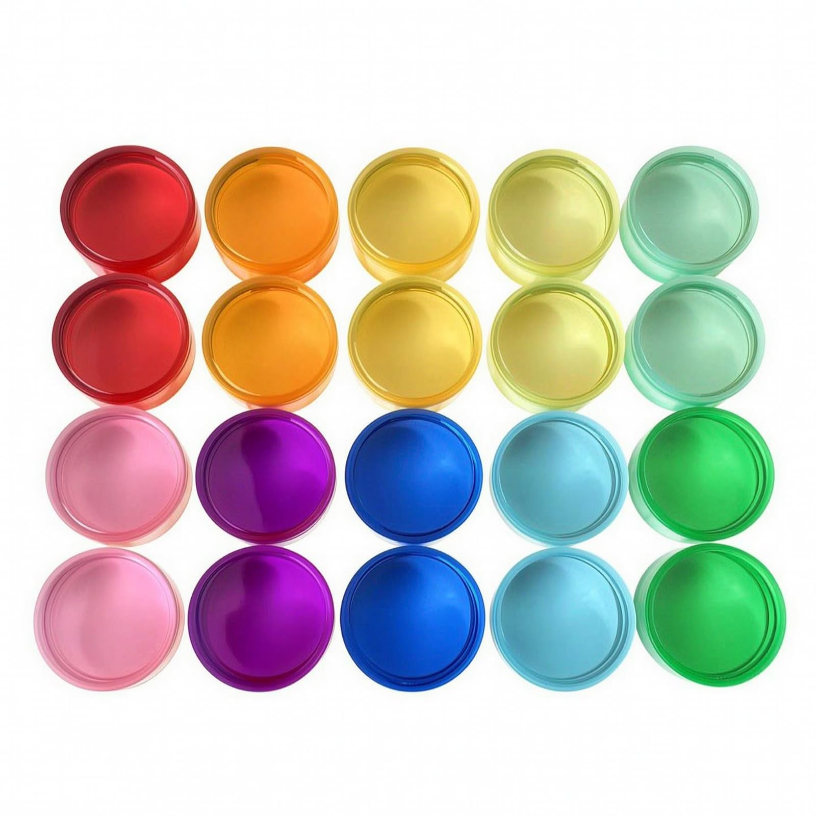 20 Pezzi Blocchi Colorati Trasparenti Traslucido Pezzi da Costruzione Traslucidi Colorato Gioco Sensoriale con Scatola di Carta per Asilo, Area Giochi, Tondo