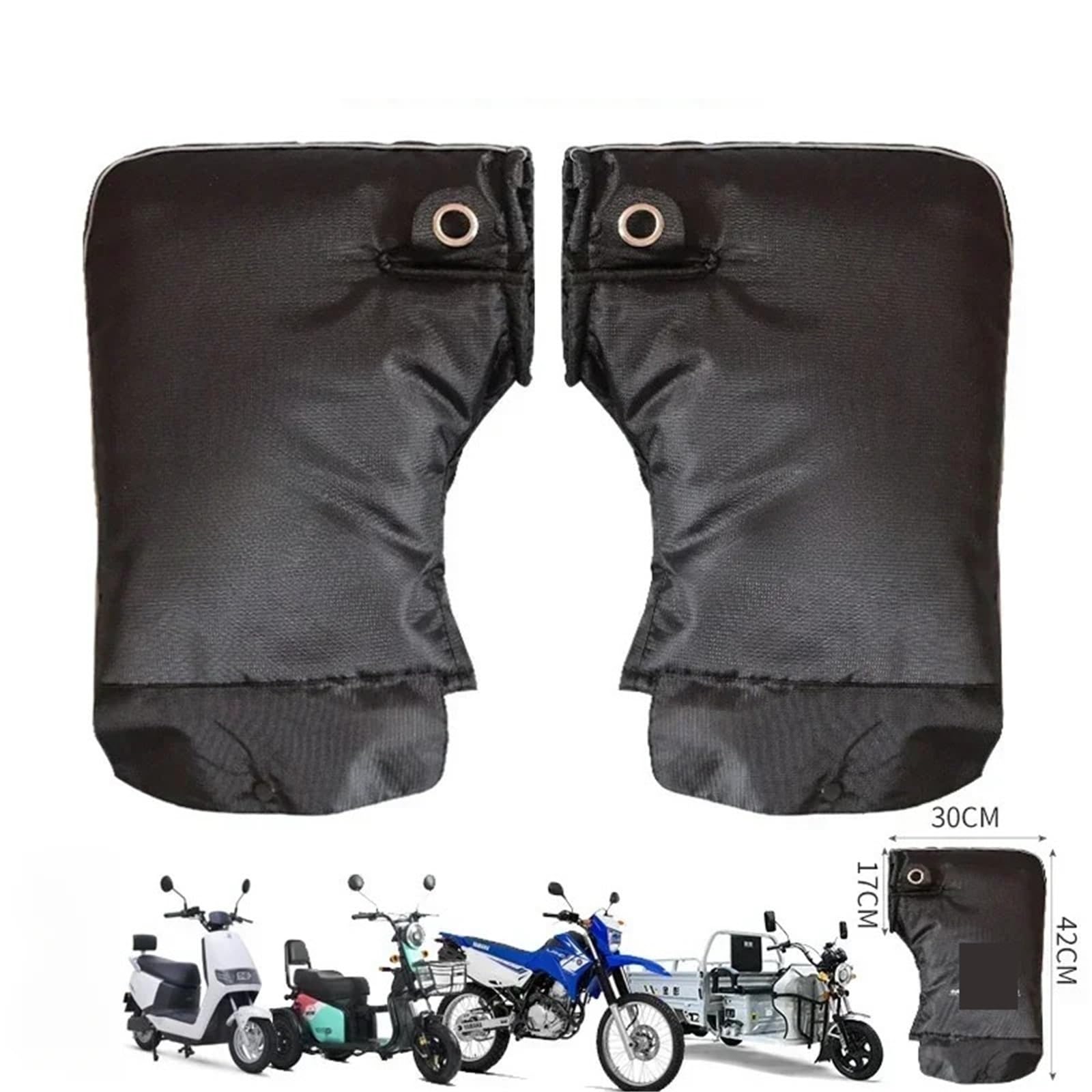 Rękawiczki na kierownicę, Pasek odblaskowy Ciepła osłona uchwytu do jazdy na motocyklach i skuterach(Black Small mouth)