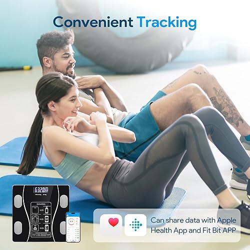 Miniatura 4 de OOYY Báscula de baño digital con pantalla LED, báscula de grasa corporal simple y práctica con aplicación para teléfono inteligente