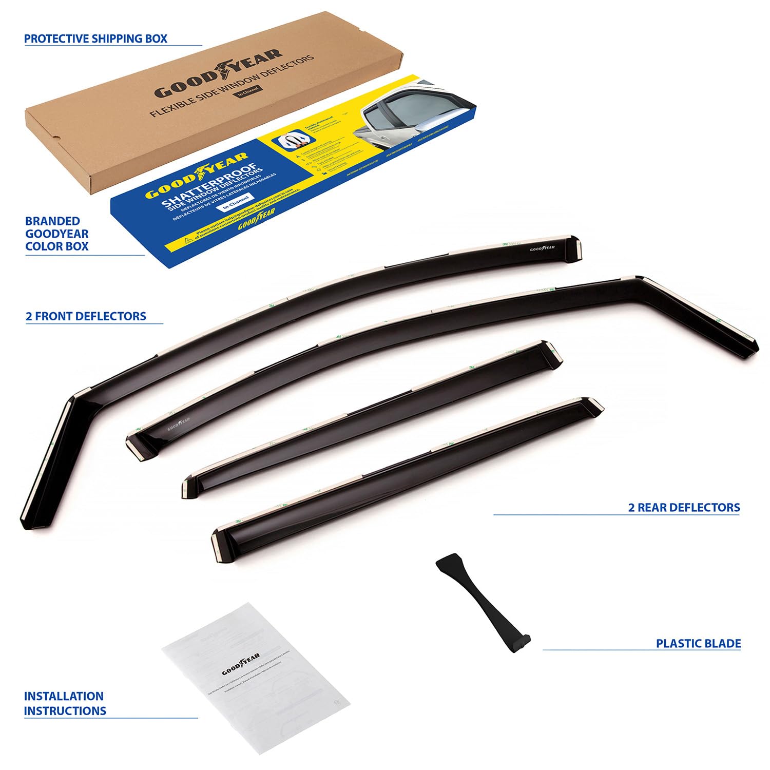 Goodyear Windabweiser für/kompatible mit Ford Kuga II 12-19 - Kanal 4 St.