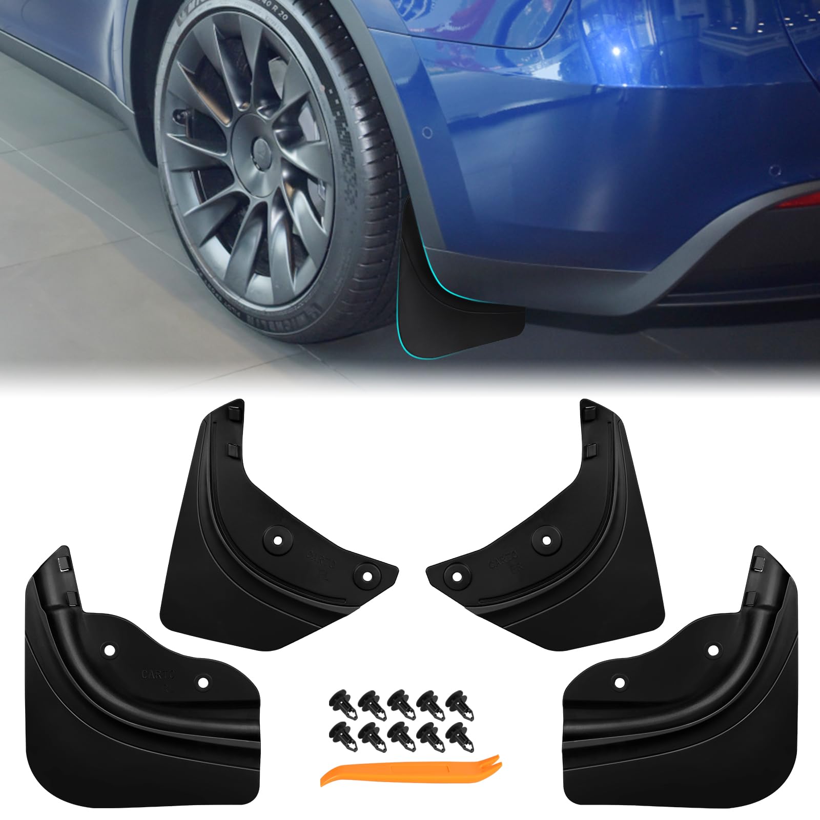Amazon | テスラモデルY用マッドフラップ 泥よけフラップ モデルY