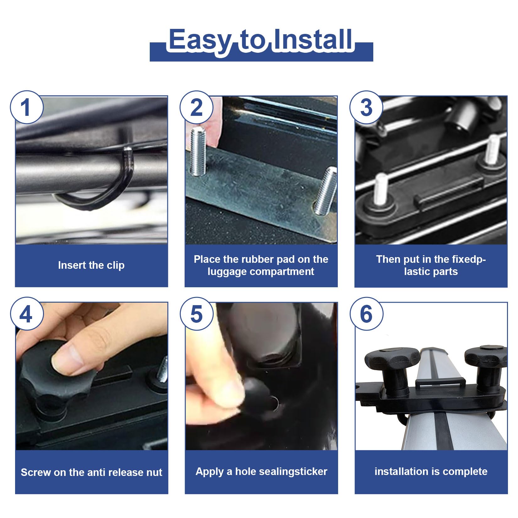 Kit De Fijación Para Caja De Techo - 4 Soportes En U Con Tuercas Y Correas, Universal Para Bacas De Coche