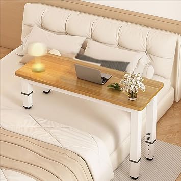 Height Adjustable Desk, Small Standing Desk, Computer Table, Ergonomic Sit Stand Table for Home Office, Scratch Rounded Corners(White,140x70x28cm/55x28x11in)