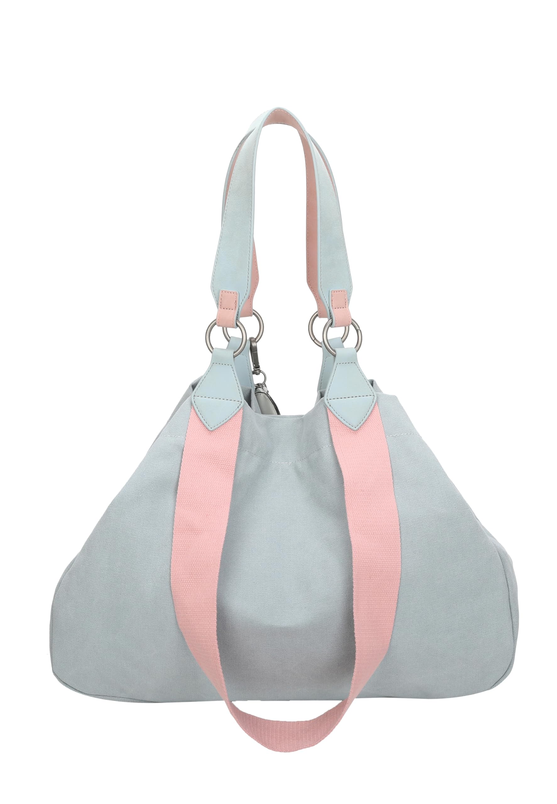Fritzi Hello Kitty Izzy Medium Limited Sticker Damen Shopper Canvas Baumwollmix Druckknopf Schultertasche Umhängetasche Aufnäher Reißverschlussfach Alltag Freizeit Reisen 30 x 43 x 16 cm, Blau