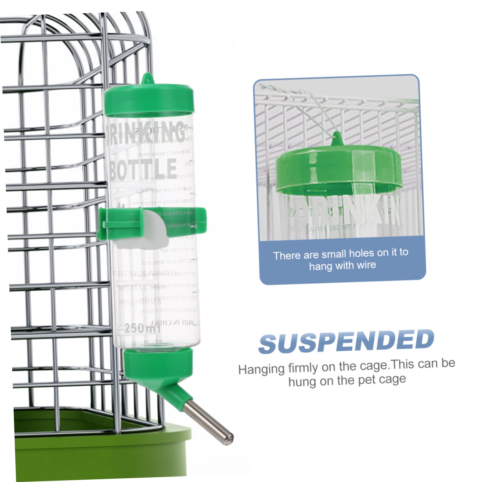 Housoutil 6 Piezas Bebedor de Conejos Bebedero Hamster Bebedero para Conejos Bebedero automático para Conejos Conejillo de Indias alimentador Botella para Beber Botella de Agua el plastico