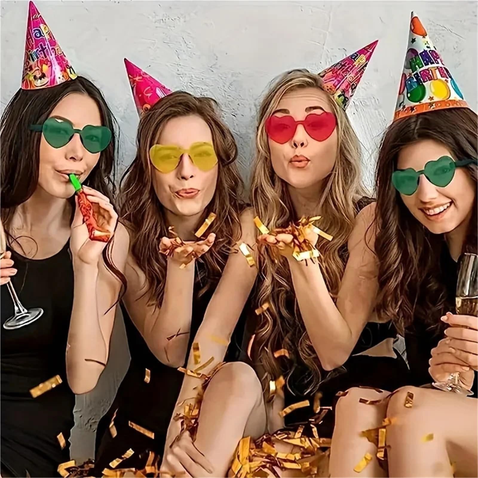 15 Stück herzförmige randlose Sonnenbrillen for Damen und Herren, einteilige, Party-Brillen